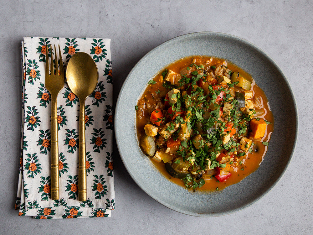 Really Good Vegan Caribbean Jump -Up Stew Kit with Rice and Beans