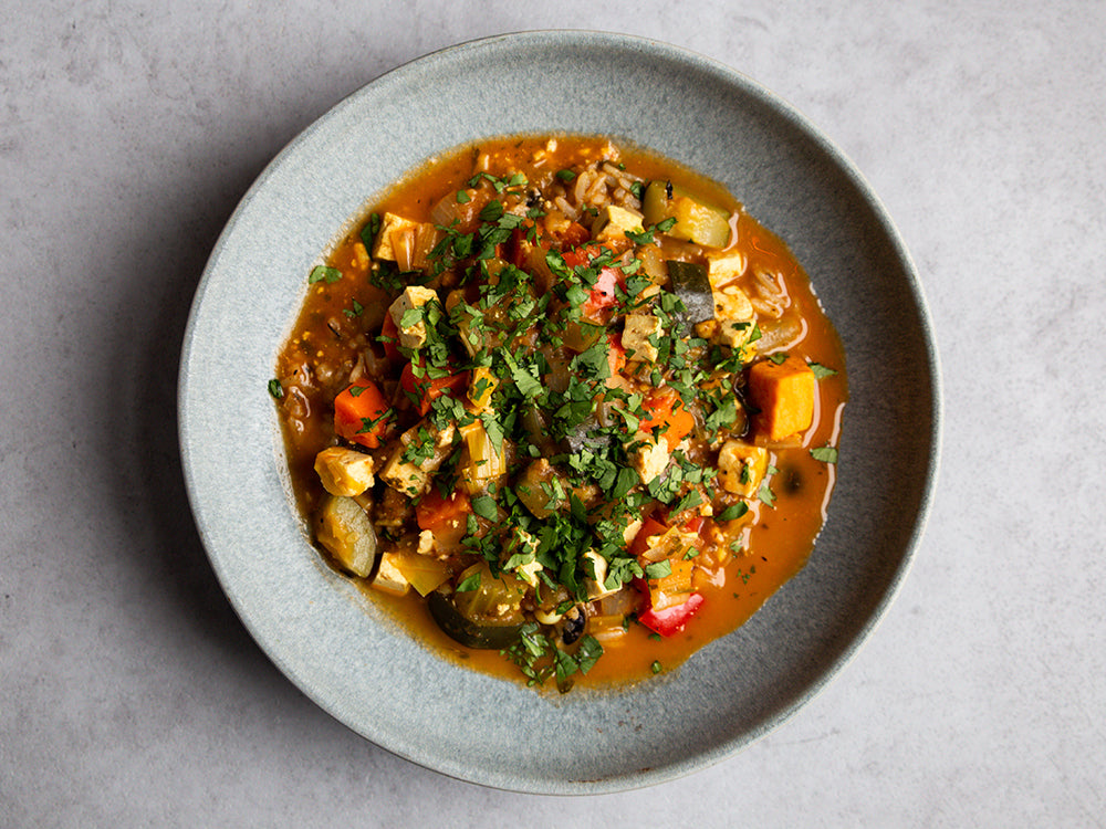 Really Good Vegan Caribbean Jump -Up Stew Kit with Rice and Beans