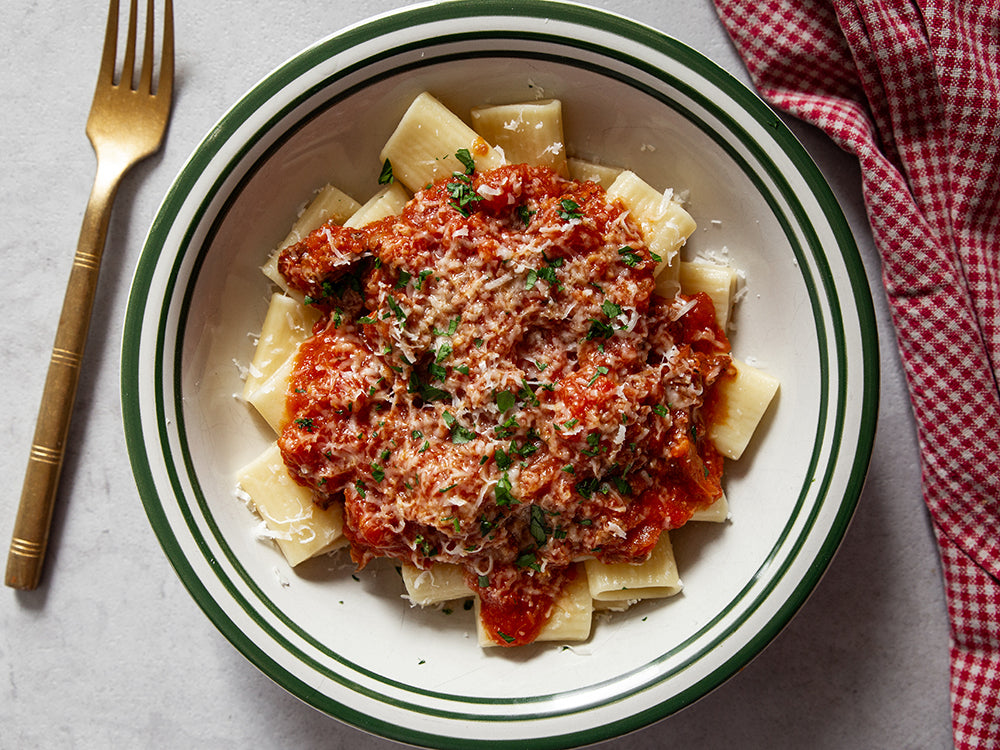 Braised Lamb Ragù with Rigatoni