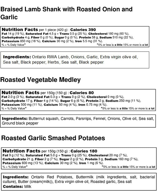 Roasted Onion and Garlic Lamb Shank Dinner Kit