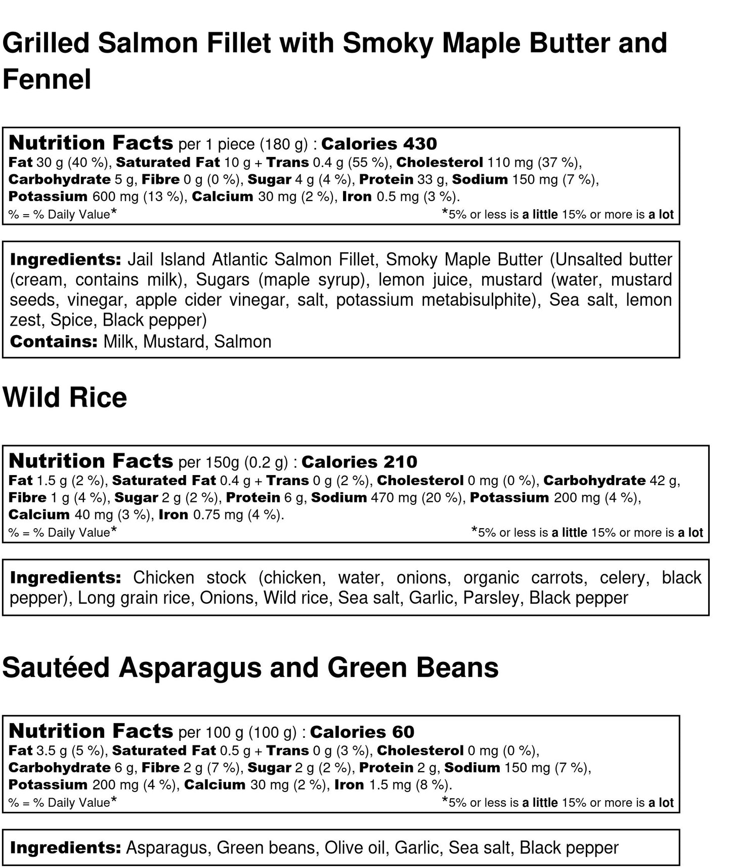 Grilled Atlantic Salmon Fillet in Smoky Maple Butter Dinner Kit