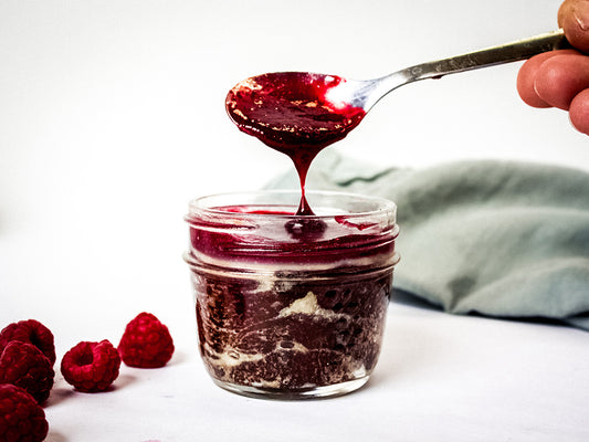 Decadent Chocolate Moussecake with Raspberry Chambord Coulis GF
