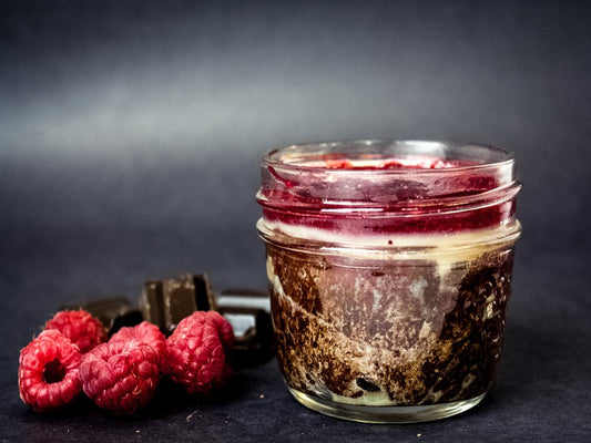 Decadent Chocolate Moussecake with Raspberry Chambord Coulis (Flourless)