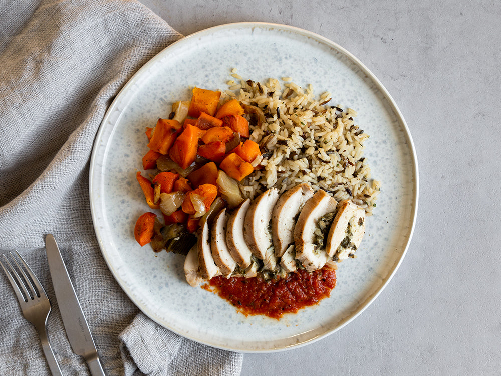 Maple Roasted Butternut Squash Stuffed Chicken Breast