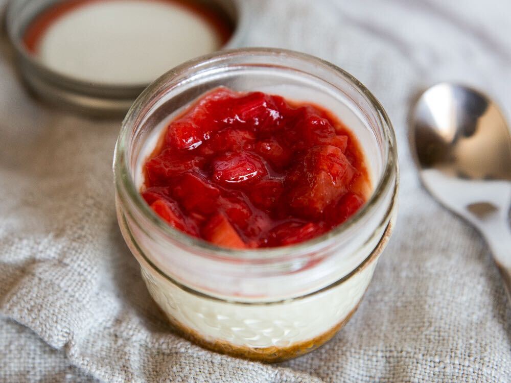 Strawberry Rhubarb Cheesecake