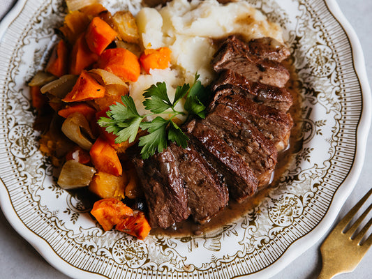 Holiday Braised Boneless Beef Short Rib in Red Wine Demi Glace Dinner