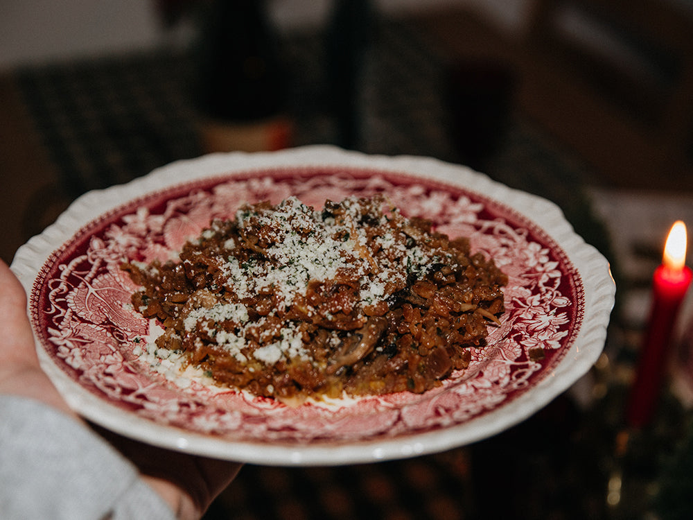 Holiday Mushroom Miso Risotto (V)  (GF)