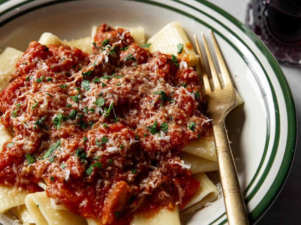 Braised Lamb Ragù with Rigatoni