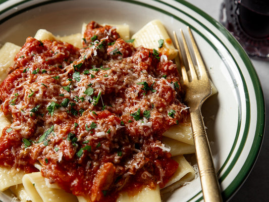 Braised Lamb Ragù with Rigatoni