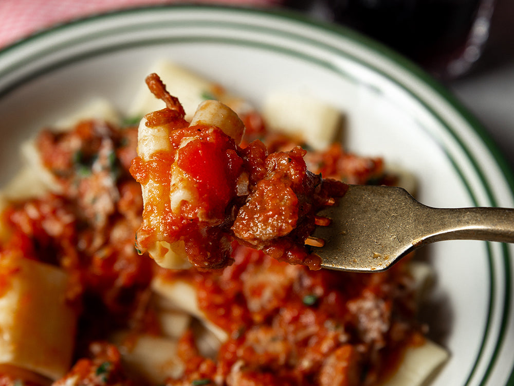 Braised Lamb Ragù with Rigatoni