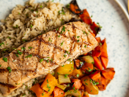 Grilled Atlantic Salmon Fillet in Smoky Maple Butter