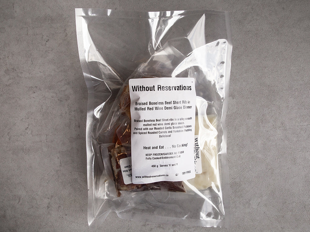 Mulled Red Wine Braised Boneless Beef Short Rib Dinner for Pre order