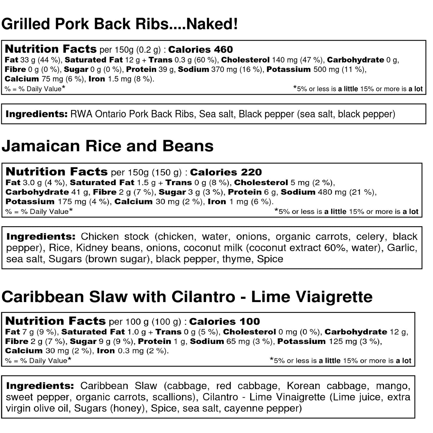 Grilled Pork Back Rib Dinner