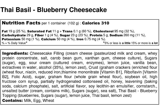 Thai Basil - Blueberry Cheesecake