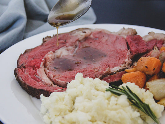 Holiday Black Angus Prime Rib Roast Beef Dinner for 4-6.  (Pre-Order)